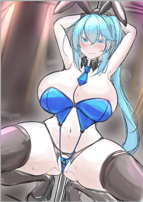 捕まる前 まだバレてないはずの潜入バニーさんラフ 