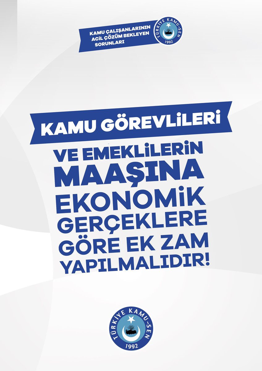 Kamu çalışanları insanca yaşayabileceği bir ücrete kavuşturulsun!
#EkZamŞartOldu