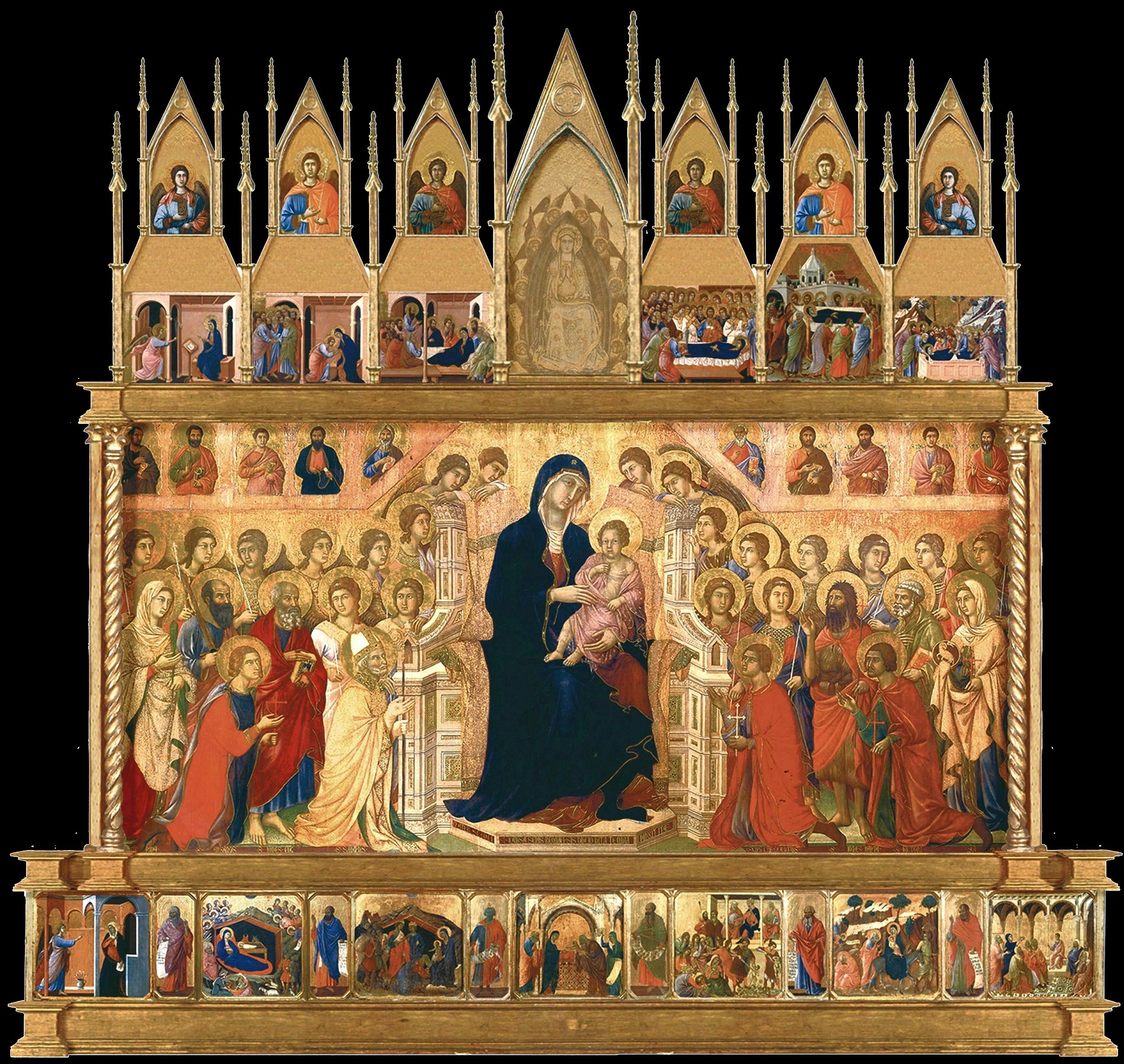 The colossal Maestà of Duccio, created for Siena Cathedral in 1311, was paraded around the city befo