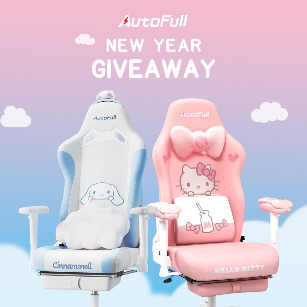 ♡ New Year Giveaway! ♡ One winner will recieve their very own sanrio gaming chair! 🎀 rt, follow me & @AutoFullGlobal ☁️ tag 2 friends!~ ✨ Ends January 1st!