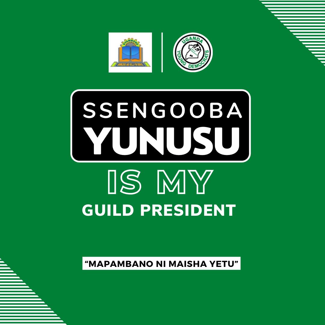 My Guild President is <a href="/Ssengoobayunus1/">Ssengooba Yunusu</a> 

"Mapambano ni maisha yetu"

💚🤍

"Preventing the conflicts of tomorrow means changing the mind-set of youth today" –Graça Machel-Mandela