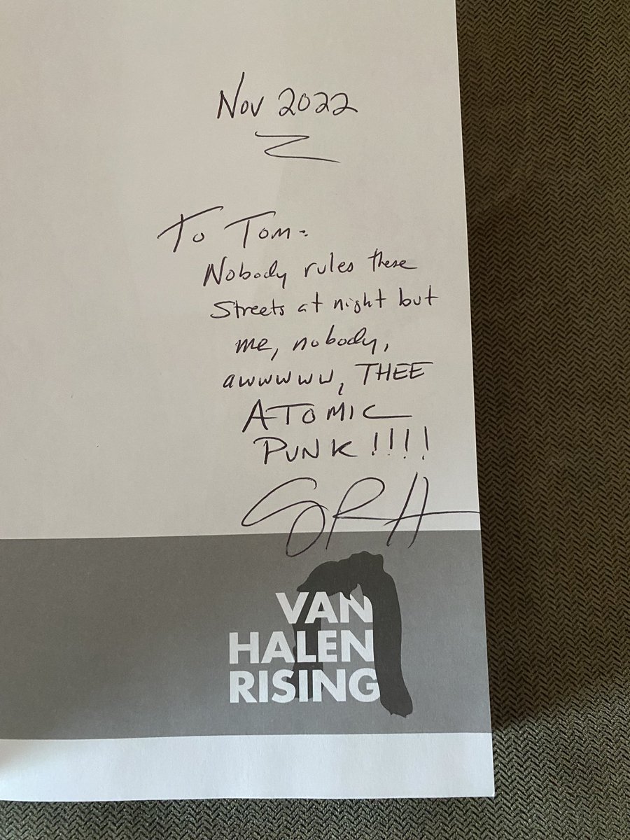 tom_effinger's tweet image. Santa Claus brought this to me for Christmas. He even knew what caption I wanted from my favorite VH song. Can’t wait to finally read this gem. Thank you for signing Greg. It is an honor!