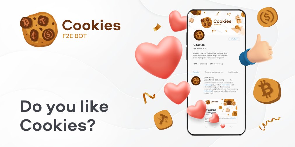 "TwitterFan" #Contest is about your Twitter activity!
 
💰Easy money - go to 🍪Bot t.me/cookies_f2e_bot and do all tasks in /tasks!  ❤️,🔁 and 💬
❗️All tasks are autochecked, no cheating!
 
25 random participants will get 💸$10 reward each, this Friday!
 
#airdrops #wincrypto