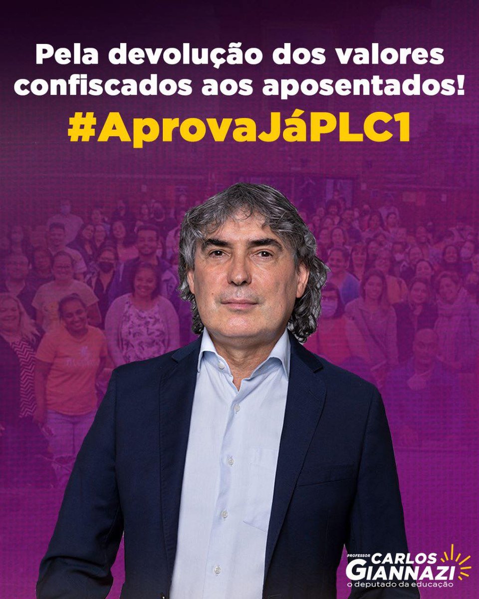 carlosgiannazi's tweet photo. DEVOLUÇÃO DOS RECURSOS CONFISCADOS, JÁ!

Nossa luta segue firme pela devolução dos valores confiscados, com a aprovação do PLC 1/21, de minha autoria. O governo tem a obrigação de devolver o que foi roubado. Vamos pra cima! #AprovaJáPLC1 https://t.co/QIpR30fWYo