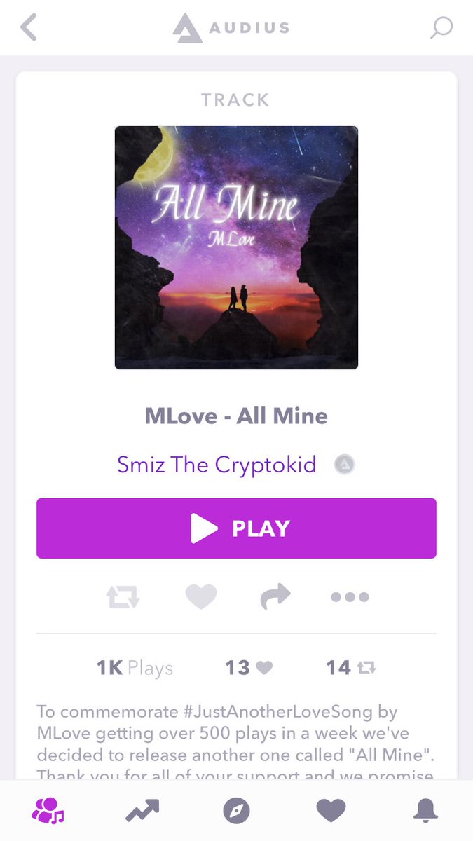 smizthemoneykid's tweet photo. #NewPowerAlert #AllMine by @QueenMLove just hit 1k on @audiusmusic #SaluteQueen Ⓜ️❤️💫 https://t.co/qFo5ltp5k7