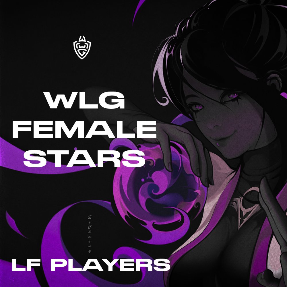 WLG Female Stars LF 2 Players for our roster.
(Duelist &amp; Flasher(IGL) ) 

Requirements:

➡️16+ Years old.
➡️Immortal Peak.
➡️Full Time Availability.
➡️Balkan Region Preferably.
➡️Fluent ENG.

➡️DM <a href="/giannismoll7/">MOLLAS</a> with your Valorant Tracker &amp; VRL Profile.