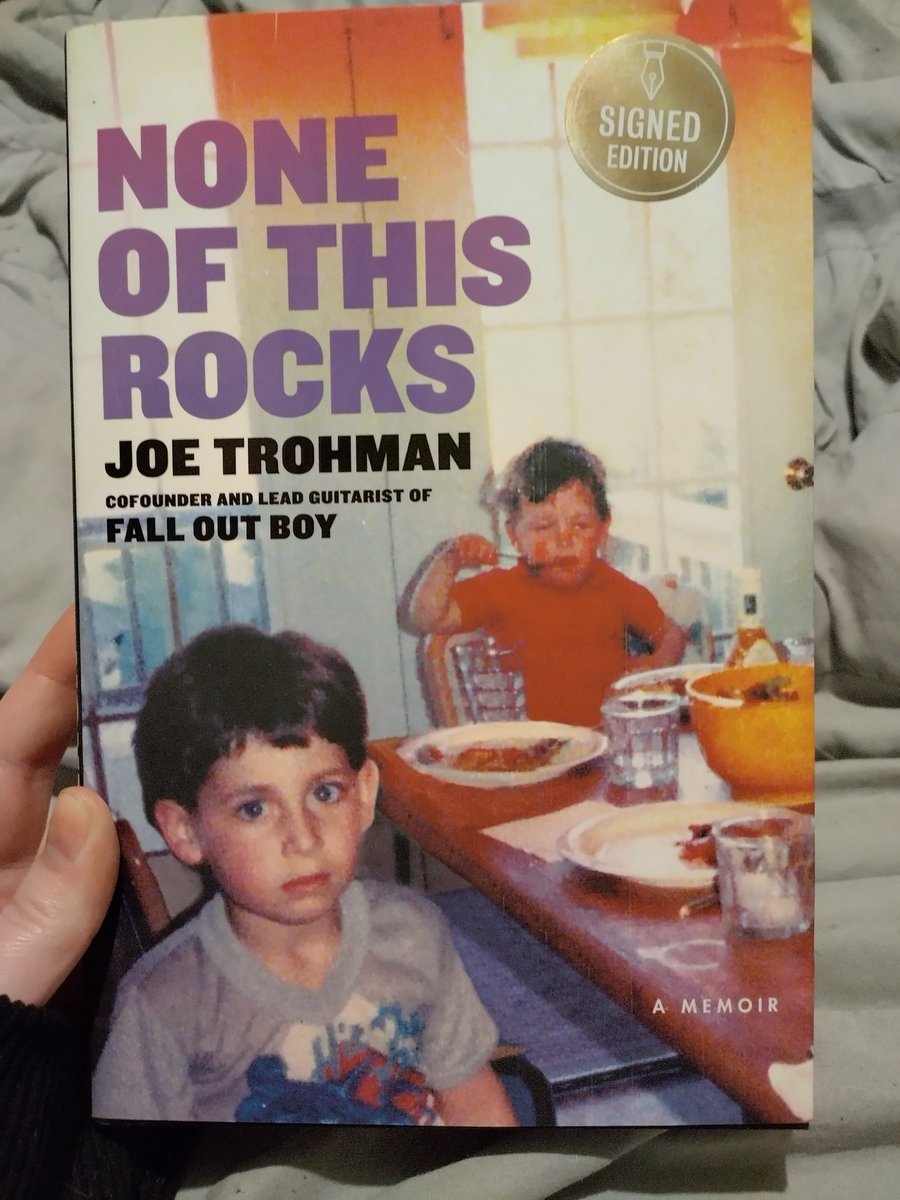 My husband snagged the last copy (a freaking signed edition! 😭) of @trohman 's book at the local Barnes and Noble for me for Christmas 🥰❤️ #noneofthisrocks