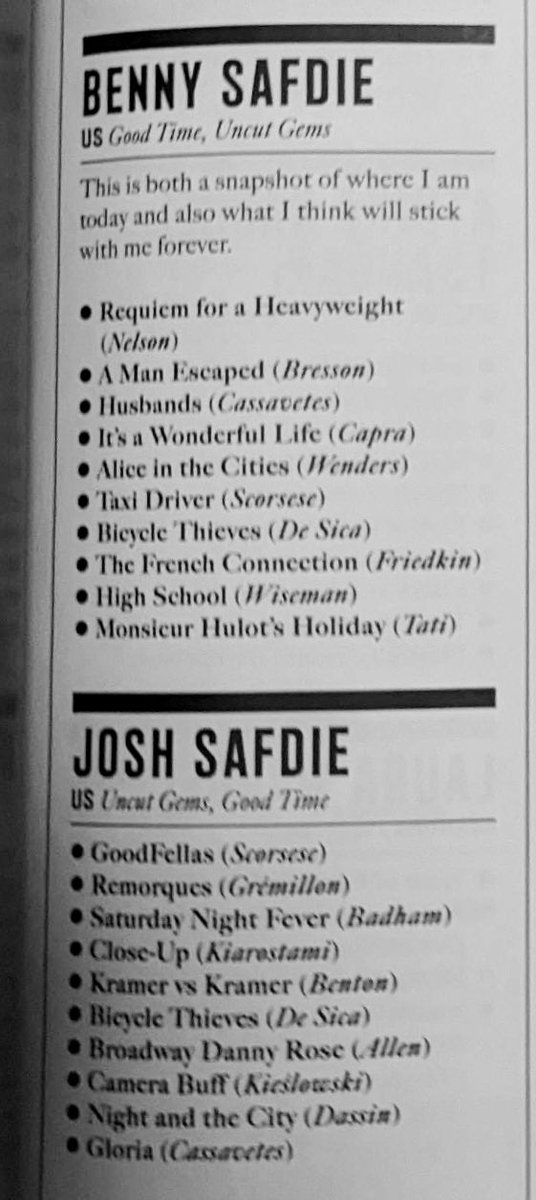 JOSH_BENNY's tweet photo. Late to the game posting this but Here is our Top Ten all time from @SightSoundmag (This always changes but a nice snapshot either way) https://t.co/x5nzDCBMiB