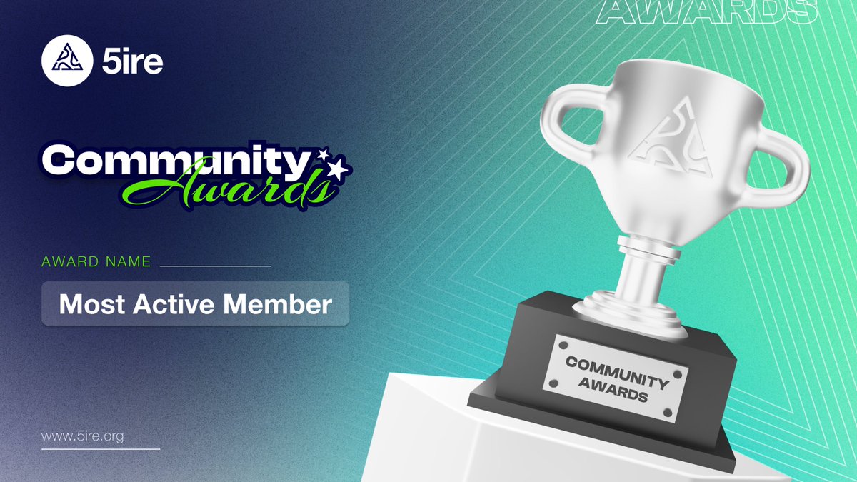 5ireChain's tweet image. A good community is one that is backed by supportive members and we couldn't have asked for a more 5iresome family than you. 🫂

As we initiate the 5ire Quarterly Awards, we are thrilled to announce our winner for the first category 🏆