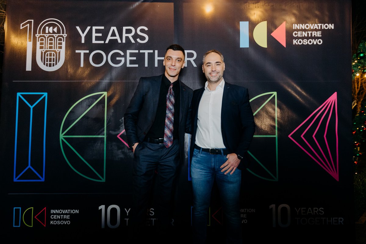 Shpend_Lila's tweet photo. 10 Years Innovation Centre Kosovo @ickosovo. 10 Years of hard work, dedication and commitment from every single member of the community, making Kosovo a better place, for a better world. Cheers #ICK10Years #10ading 🥳 https://t.co/gH9a1oUl48