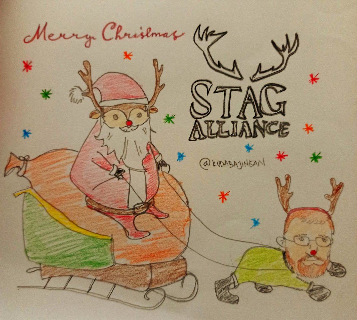 Merry Christmas <a href="/StagAlliance/">Stag Alliance | Elderworld</a>, maybe my fan art not great but atleast we can laugh about it
#Stagart #CNFT