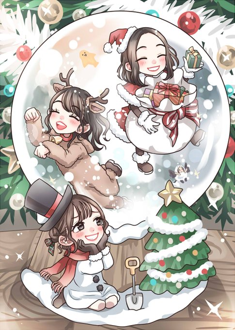 「animal ears santa hat」 illustration images(Latest)｜5pages