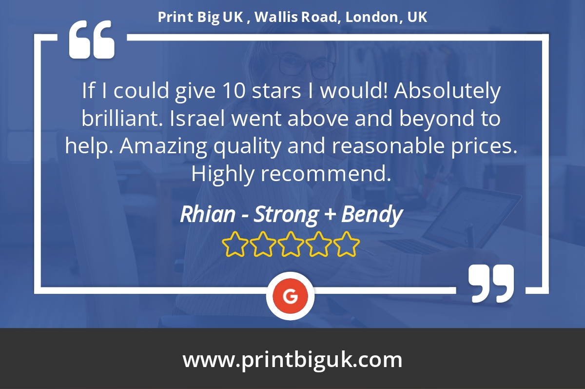 printbiguk's tweet photo. 5 Star: Rhian -. "If I could give 10 stars I would! Absolutely brilliant. Israel went above and beyond to help...." https://t.co/J5sghgxWc9 https://t.co/HNxLhDzWlD