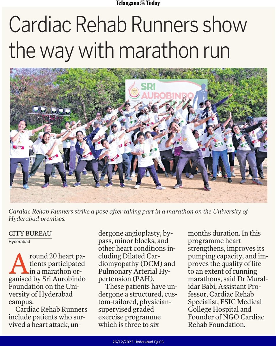 MyCardiacRehab's tweet photo. India's first Advanced Cardiac Rehab
#cardiacrehab #heartattack #heartfailure #dilatedcardiomyopathy #PulmonaryArterialHypertension #muralidarbabi #esicmch #ESIC #cardiacrehabfoundation #dcmfoundation #pulmonaryhypertension #pulmonaryhypertensionindia #hyderabadrunners https://t.co/BecyxYEw2k