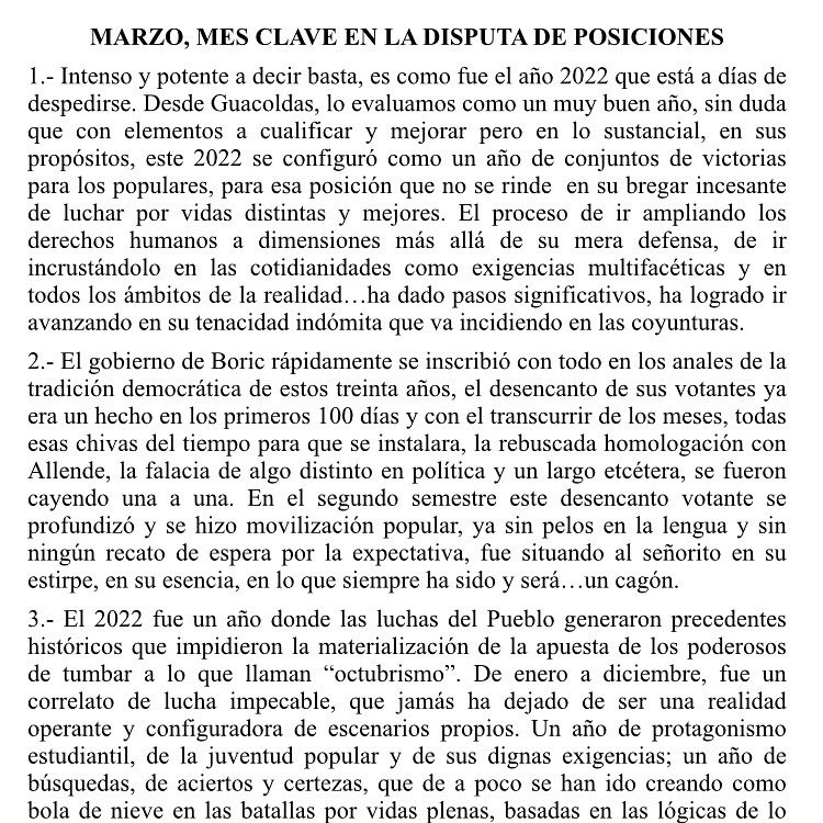 AGuacoldas's tweet photo. MARZO, MES CLAVE EN LA DISPUTA DE POSICIONES

¡¡¡ POR UNA VIDA PLENA, DE Y PARA LOS PUEBLOS: PROTESTA POPULAR 9 DE MARZO!!!
¡¡¡ PARA LA VIDA PLENA DE LOS PUEBLOS: A CREAR UN NUEVO MOVIMIENTO DE DDHH!!! https://t.co/Ejwq0Nrfq2