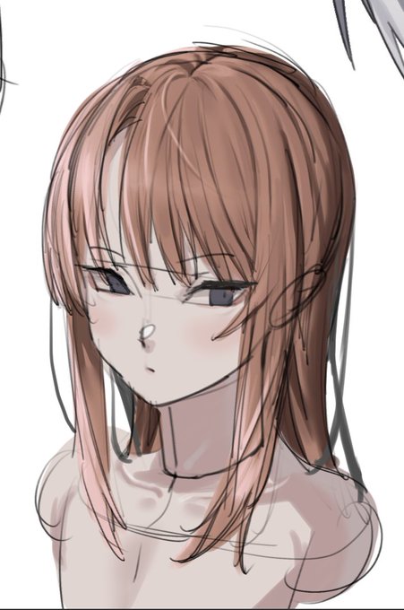 れんしゅう
髪の毛の塗りって複雑に見えるけど、
・毛束が重なってできた落ち影は塗りをハッキリ
・毛束を円柱ととらえたときの陰は塗りをぼんやり
のルールで適当に塗ってけばいいんじゃないのって思った 