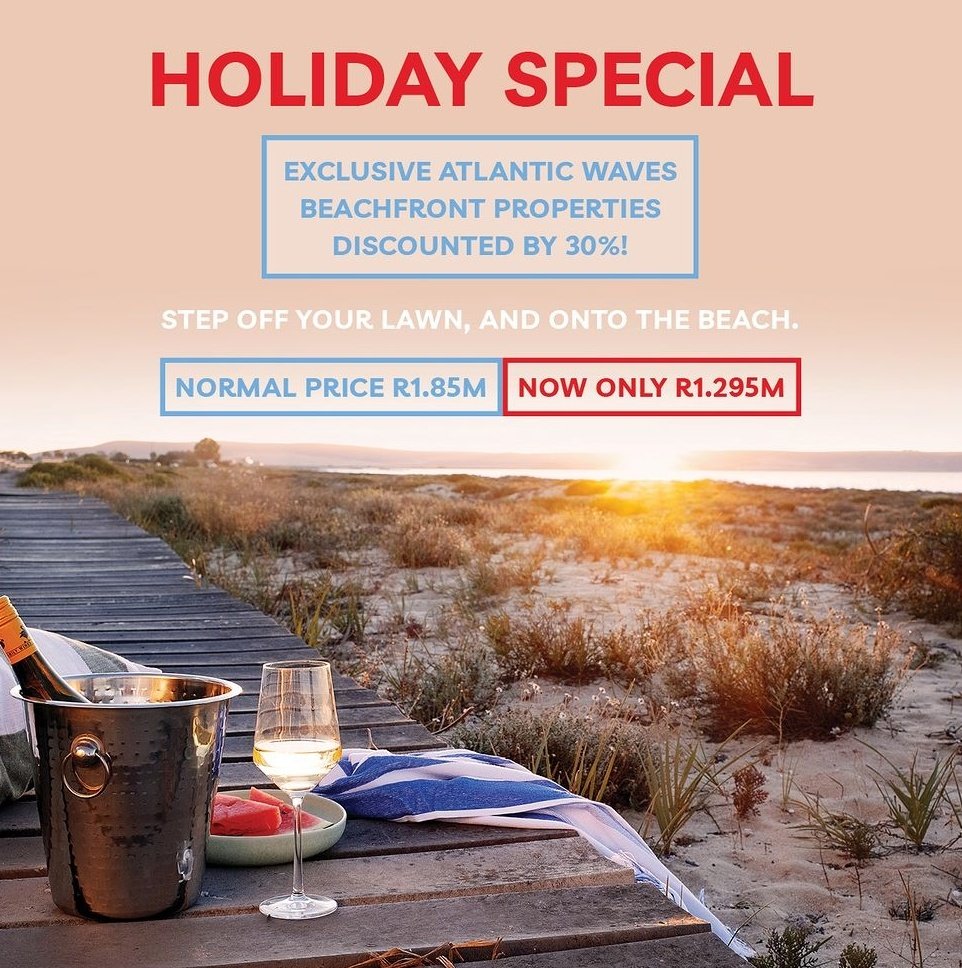 AtlanticCoastSA's tweet photo. @Suzarne @capeHomeOwners Hi @Suzarne - thanks for the Opportunity to clarify:

This is a genuine, limited opportunity for a discounted offer on the full purchase price of #beachfront erven at Atlantic Waves. 

Contact us any time for more information https://t.co/ZkghsVNIl6

#AtlanticWaves 🏖 https://t.co/9sbfapeRGM