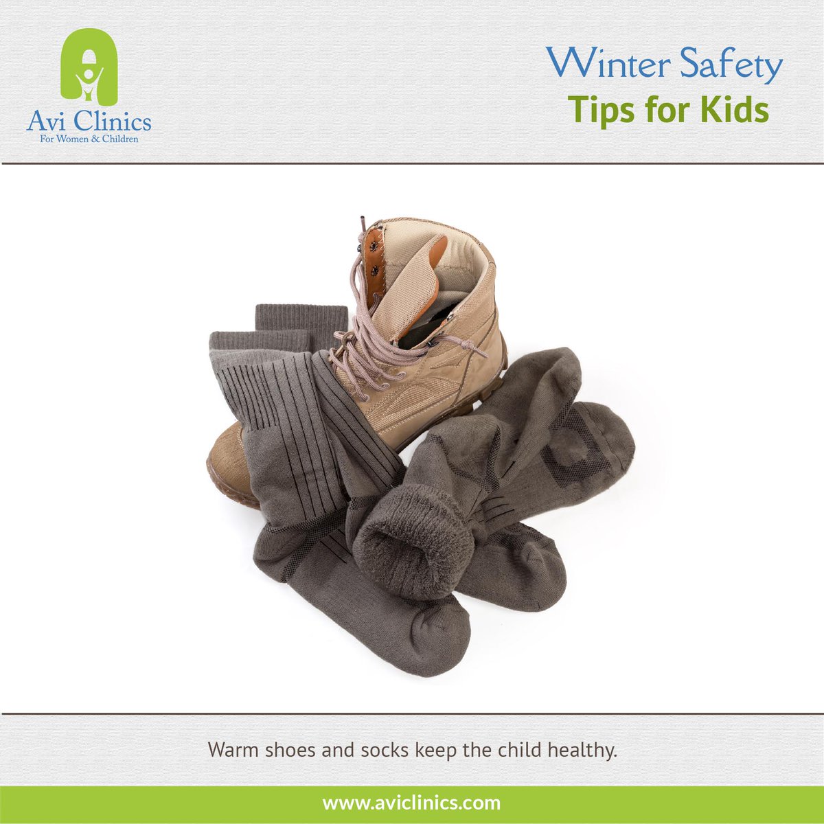 Winter Safety Tips for Kids.

Warm shoes and socks keep the child healthy.

#Weather #WeatherSafety #WeatherSafetyTips #TipsForKids #WinterTips
