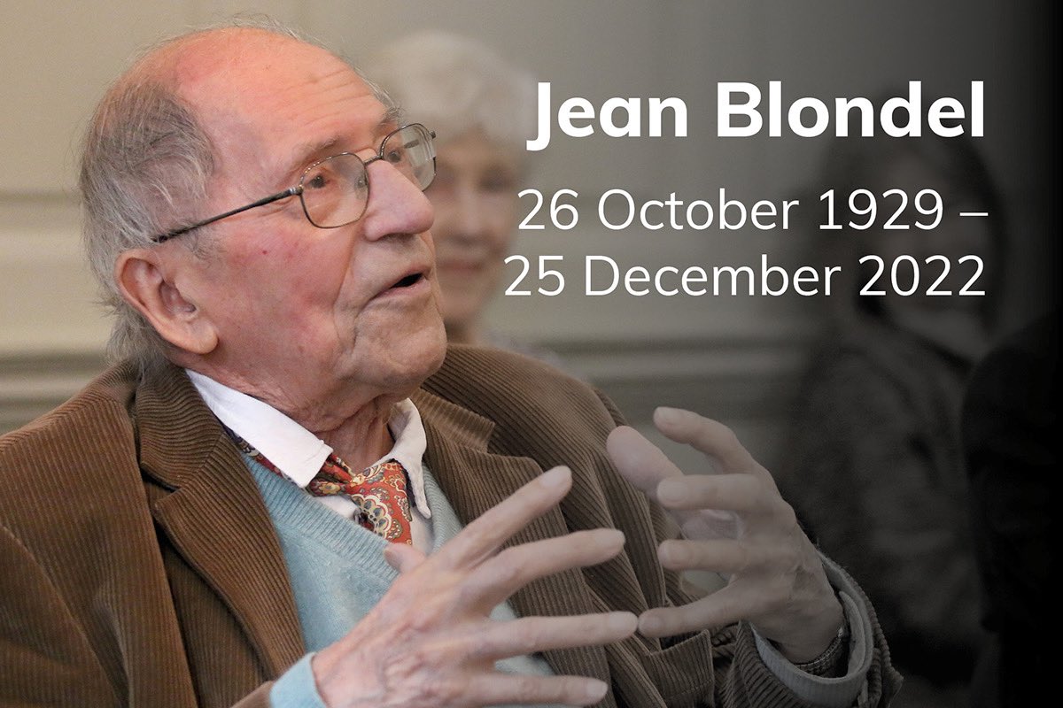 🕯ECPR is truly sad to learn that #JeanBlondel, a hugely influential scholar and teacher of political science, has passed away aged 93
.
Jean played a key role in the founding of ECPR, and served as ECPR Director for the first 10 years of our existence
.
More tributes will follow