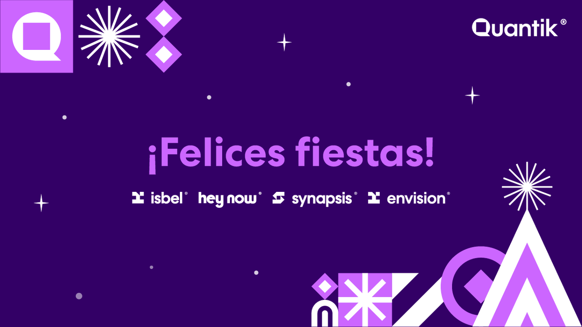 QuantikTeam's tweet photo. Se va otro año de crecimiento para la familia Quantik: Synapsis, @IsbelTeam, @heynowbots y Envision 💜
A quienes nos eligen y confían en el futuro que podemos construir, ¡gracias! ☺
Recibimos el nuevo año motivados con más desafíos 🙌
¡Listos para el 2023!
#SomosQuantik https://t.co/kHaAYUqnxx