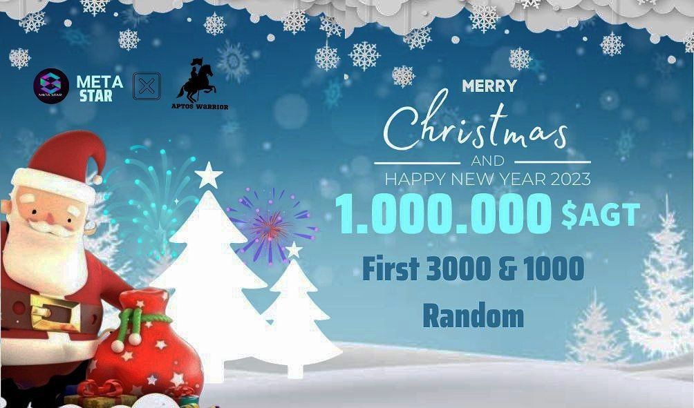 📣📣Big &amp; Massive #NewYear2023 #fcfs #Giveaway 🔥🔥

🥳🥳BiG Prize Pool:
1,000,000 $AGT PRICE POOL😍😍

To Win🏆
✅ Follow <a href="/META_STARx/">META STAR</a> &amp; <a href="/AptosWarriors/">gg</a>
✅ Like &amp; RT &amp; Tag 3 Friend
➡️ Finish Gleam: gleam.io/bSAGk/aptos-wa…

⏰End 15th Jan

#Airdrop #FCFS #Giveaway #NFTGiveaway #BSC