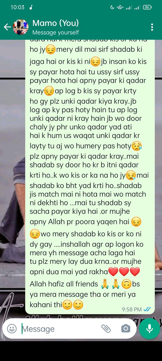 Dr_7866's tweet photo. Aoa mai umed krti ho sb log tk ho gy yh message zaro dekh ly plzz guys😭😭😢😢😢😢@76Shadabkhan
Plz reply me https://t.co/QSTevtDOx8