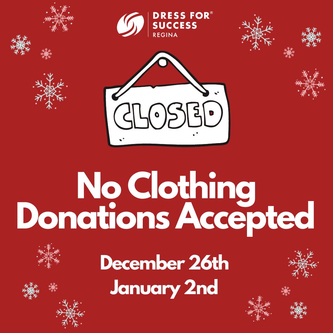 Thank you to all our wonderful donors! 

Our boutique will be closed on December 26th &amp; January 2nd! Our volunteers will be back accepting donations on January 9th.