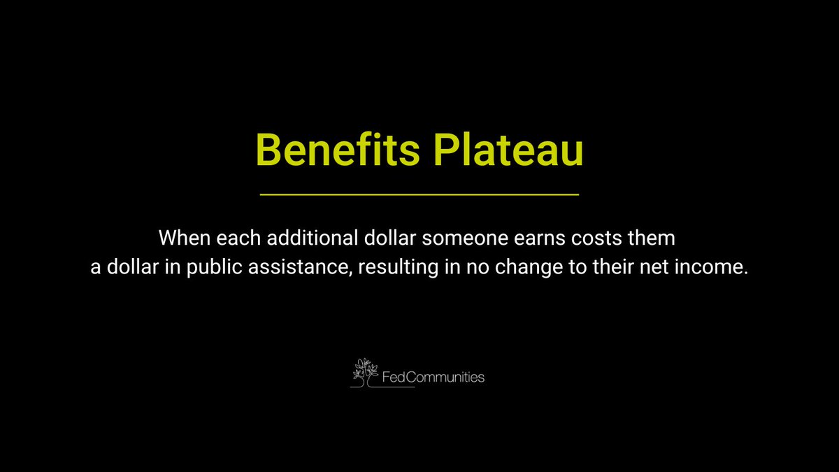 A benefits plateau can feel like running in place; not falling behind but not getting ahead. A plateau is when each additional dollar someone earns cost them a dollar in #benefits. Check out our latest story for more.  bit.ly/3iwreAa