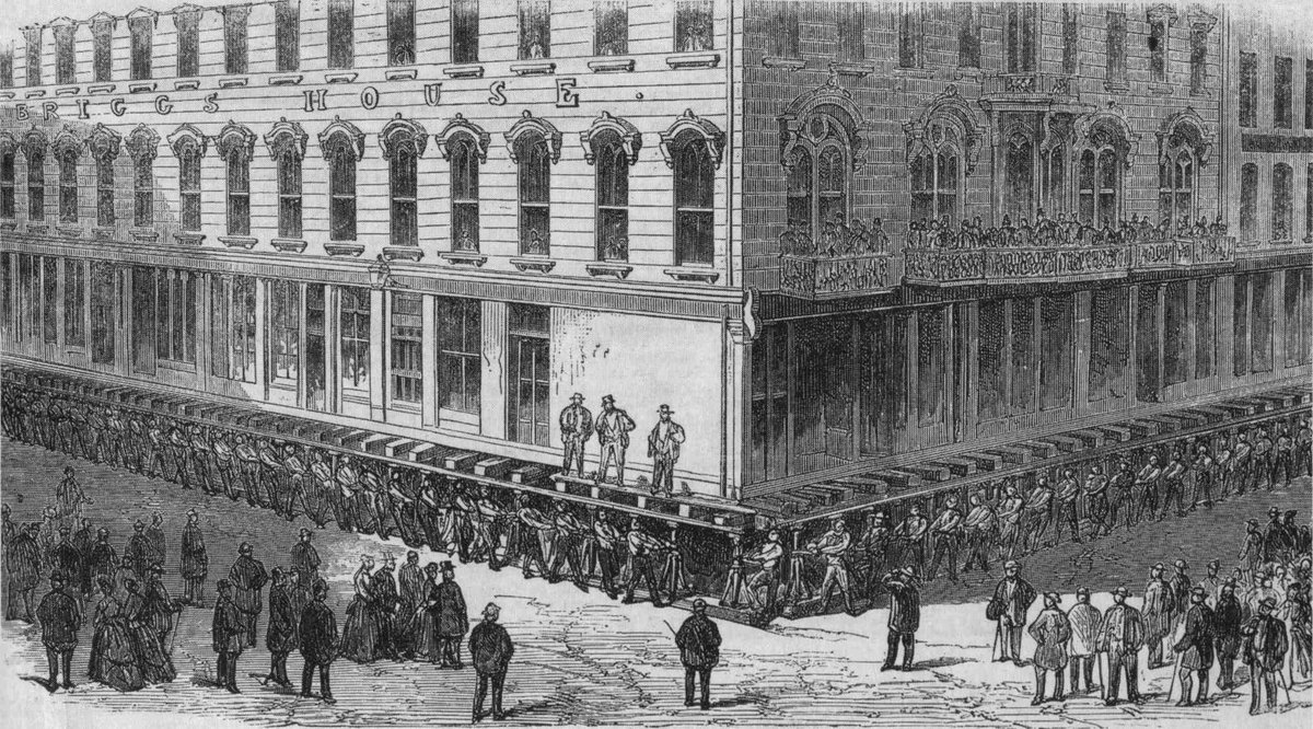 jeffgilchrist's tweet image. Too difficult to update current buildings? Back in the 1850s Engineers raised all of central Chicago so they could install a city-wide sewage system to eliminate numerous epidemics of typhoid fever, dysentery, and cholera ( en.wikipedia.org/wiki/Raising_o… ). H/T: @lisa_iannattone 5/