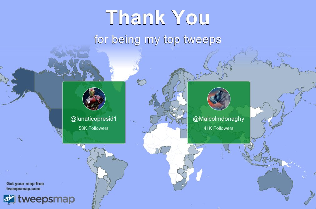 Special thanks to my top new tweeps this week @lunaticopresid1, @Malcolmdonaghy