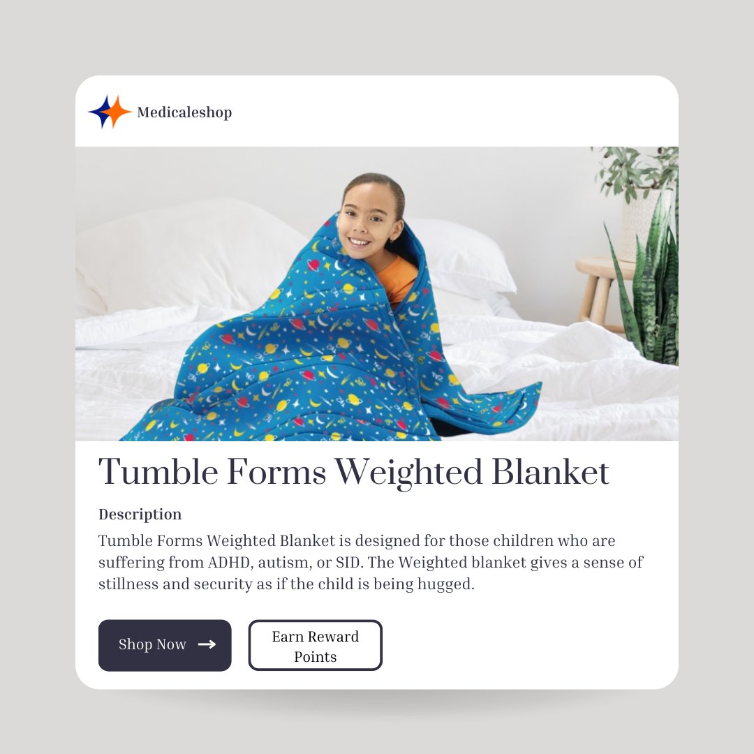 Tumble Forms weighted blanket is ideal for children with special needs, and provides a sense of security and relaxation. Tumble Forms Weights For Weighted Blankets are sold separately.
Shop today and earn reward points!
medicaleshop.com
#therapy