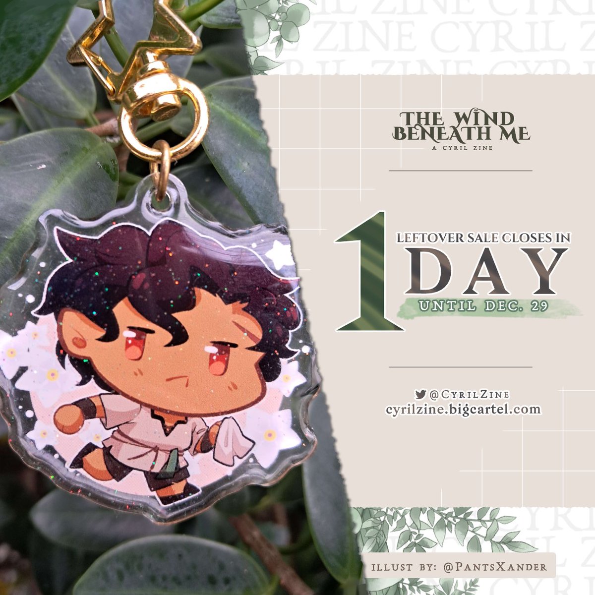 ONE DAY until leftover sales close for The Wind Beneath Me: A FE3H Cyril Zine! This project is filled with beautiful artwork and stories exploring Cyril's past, present, and future! Order your copy today! 🏃🏽💨

🎨: <a href="/Xander_Wolk/">Xander Wolk✨</a>