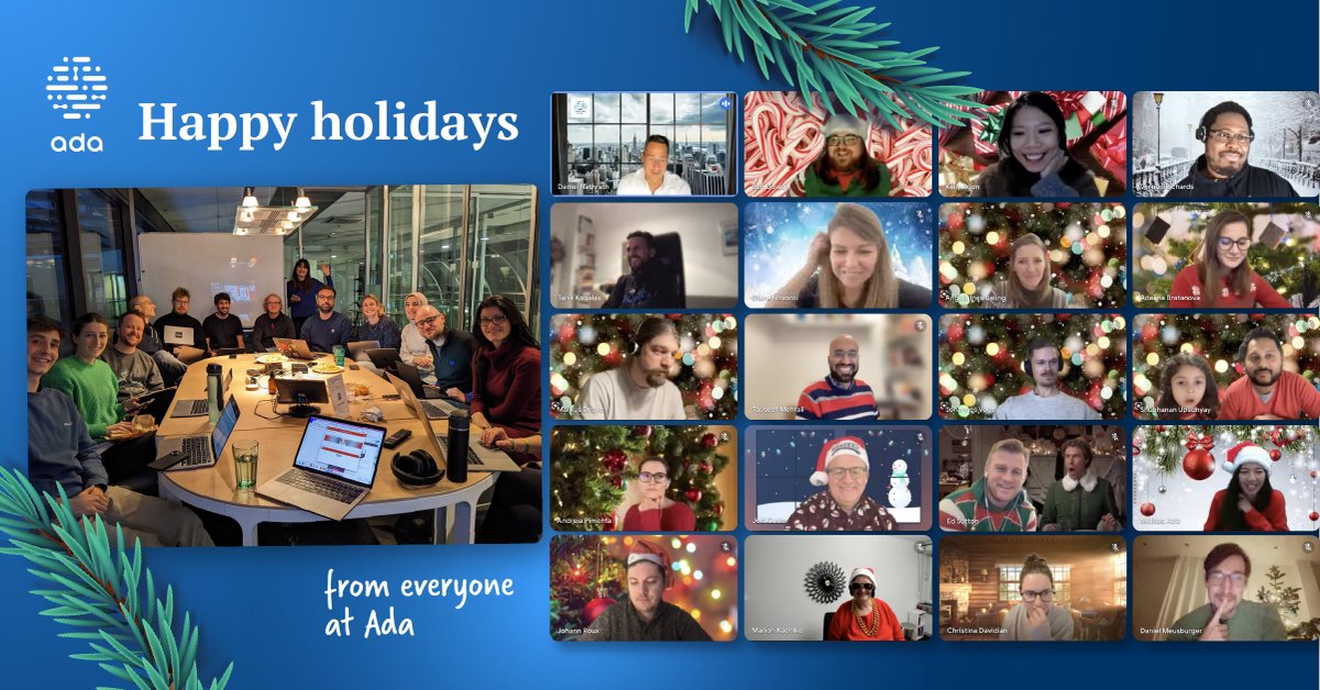 Thank you to all of our clients, partners, employees and supporters who work with us each day to truly improve healthcare.💙 On behalf of everyone at Ada, we wish you very Happy Holidays and we look forward to a successful year ahead! ✨