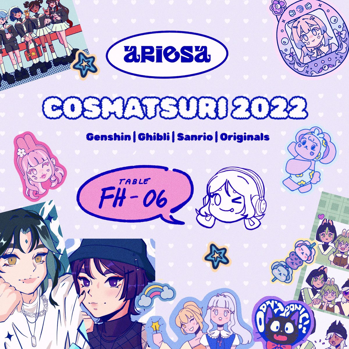 my merch catalogue for cosmatsu this dec 28-30!! 🤩 come see me at FH-06! 💖

#CosplayMatsuri2022
#CosmatsuriFanFair2022 