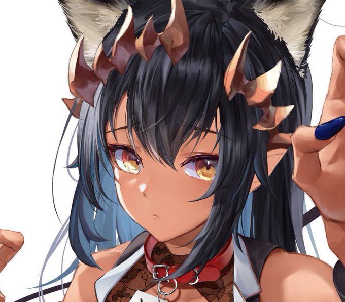 目と角塗れました 