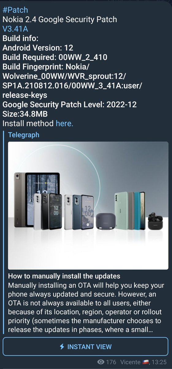 NokiaTracker_'s tweet photo. New update ! 
Nokia 2.4
SP only : December 2022
Size : 34,80 Mb 
Build number : 00WW_3_410_SP01
Android version : 12
Released : 26 December 2022 https://t.co/zomOG9MdCF