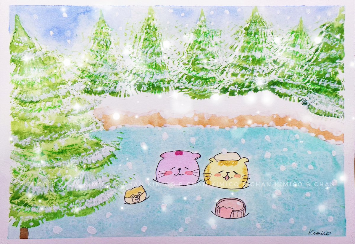 Kimicobaby's tweet photo. Happy Boxing Day🎁🎄😄♨️

#Mr_and_Ms_Cat 
#貓先生和貓小姐
#watercolorpainting #MrCat #MsCat https://t.co/aTlAOpU8kc