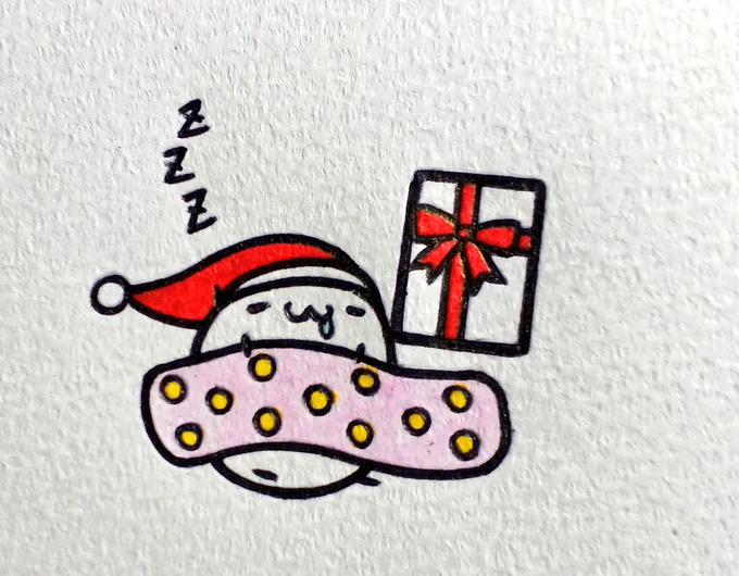 まんじゅうちゃんはもっちりとしたプレゼントさんを貰っていたようです。#まんじゅうえにっき 