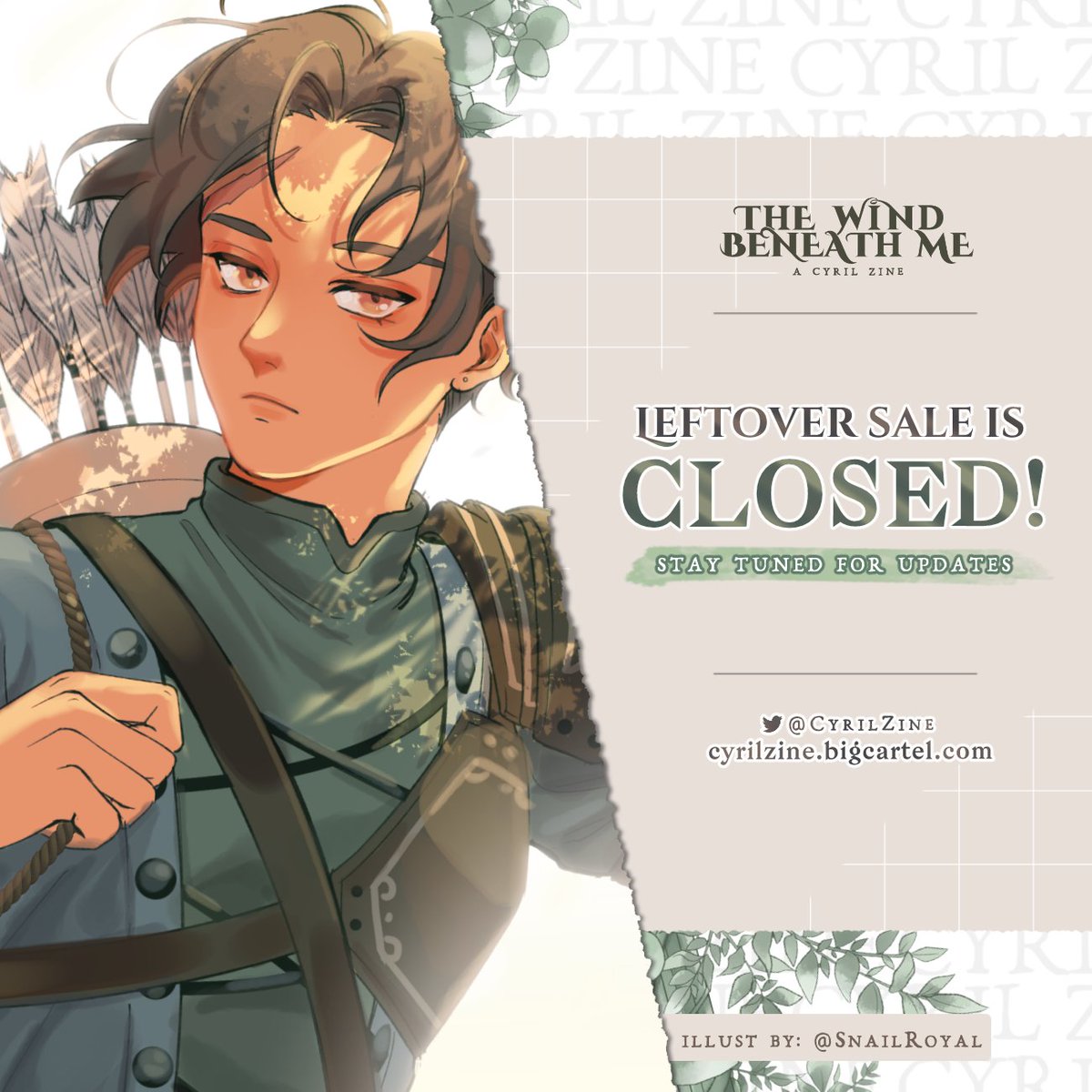The Wind Beneath Me: A FE3H Cyril Zine has closed leftover sales! We deeply appreciate the support we have received throughout the course of this project. 🙏🏽

Be on the lookout for shipping updates! 💚