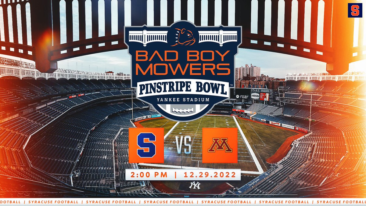 SyracuseOVMA's tweet image. ICYMI -- last week, we announced the winners for our @PinstripeBowl
 giveaway: Gregory Walter &apos;23 (@Greg_w4799) and Jennifer Aquino &apos;23 (@JenelaMK)! 🎉 

Congratulations to all the winners! 🍊 #CuseForTroops #BestPlaceForVeterans