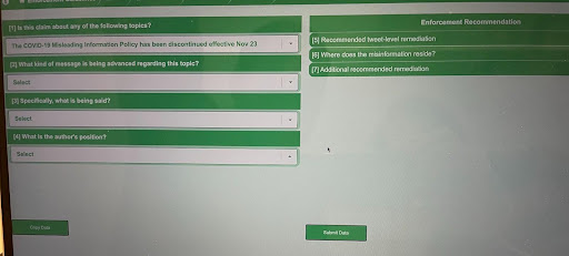 example template—deactivated after Musk’s arrival—of the decision tree tool that contractors used 