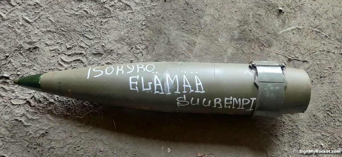 Isokyröläiset tukivat Ukrainan puolustustaistelua Venäjän miehittäjiä vastaan ampumalla oman 155 mm kranaattimme venäläisten asemiin. Toivomme, että vaikutus oli tehokas. Hyvää joulua! #SlavaUkraini #WeStandwithUkraine #Isokyrö #SignMyRocket