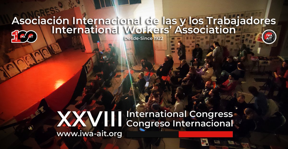 The 28th IWA Congress celebrates the International Workers' Association Centenary in Solidarity! iwa-ait.org/content/28th-i…

¡El 28º Congreso de la AIT celebra el Centenario de la Asociación Internacional de Trabajadores en Solidaridad! iwa-ait.org/node/1061