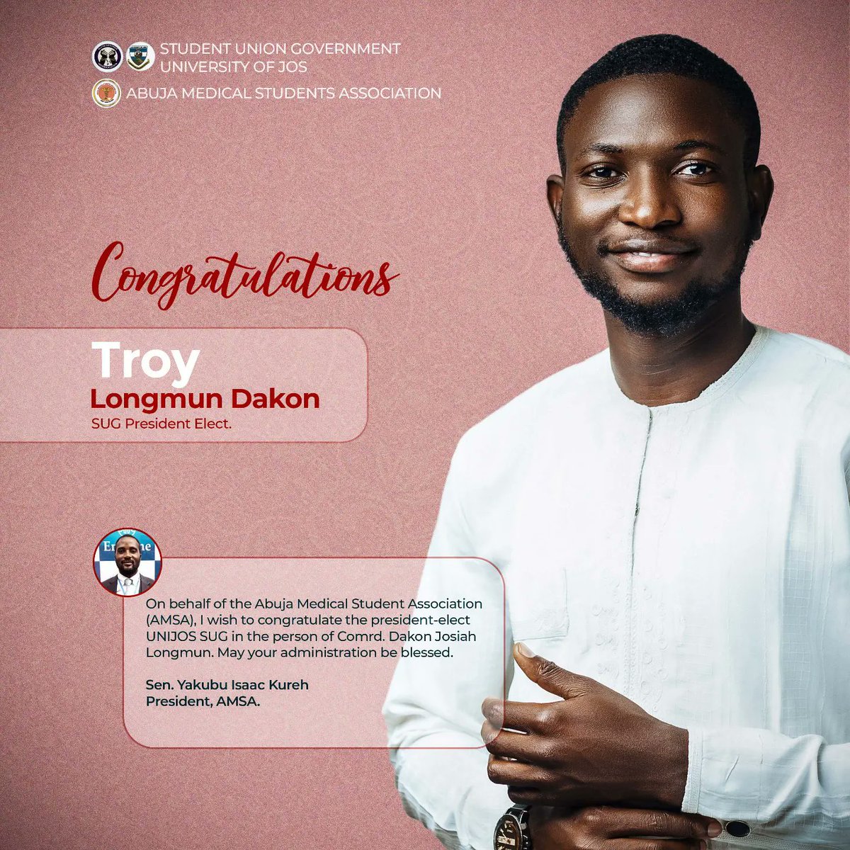 Congratulatory flyer designs for the newly elected Unijos SUG president....

Designs that speak.

#kaygee_og #kaygeecreates 
#flyer #flyerdesign #flyerdesigner #flyerinspiration #politicaldesign #politicaldesigners #politics #politicalposter #politicalposterdesign