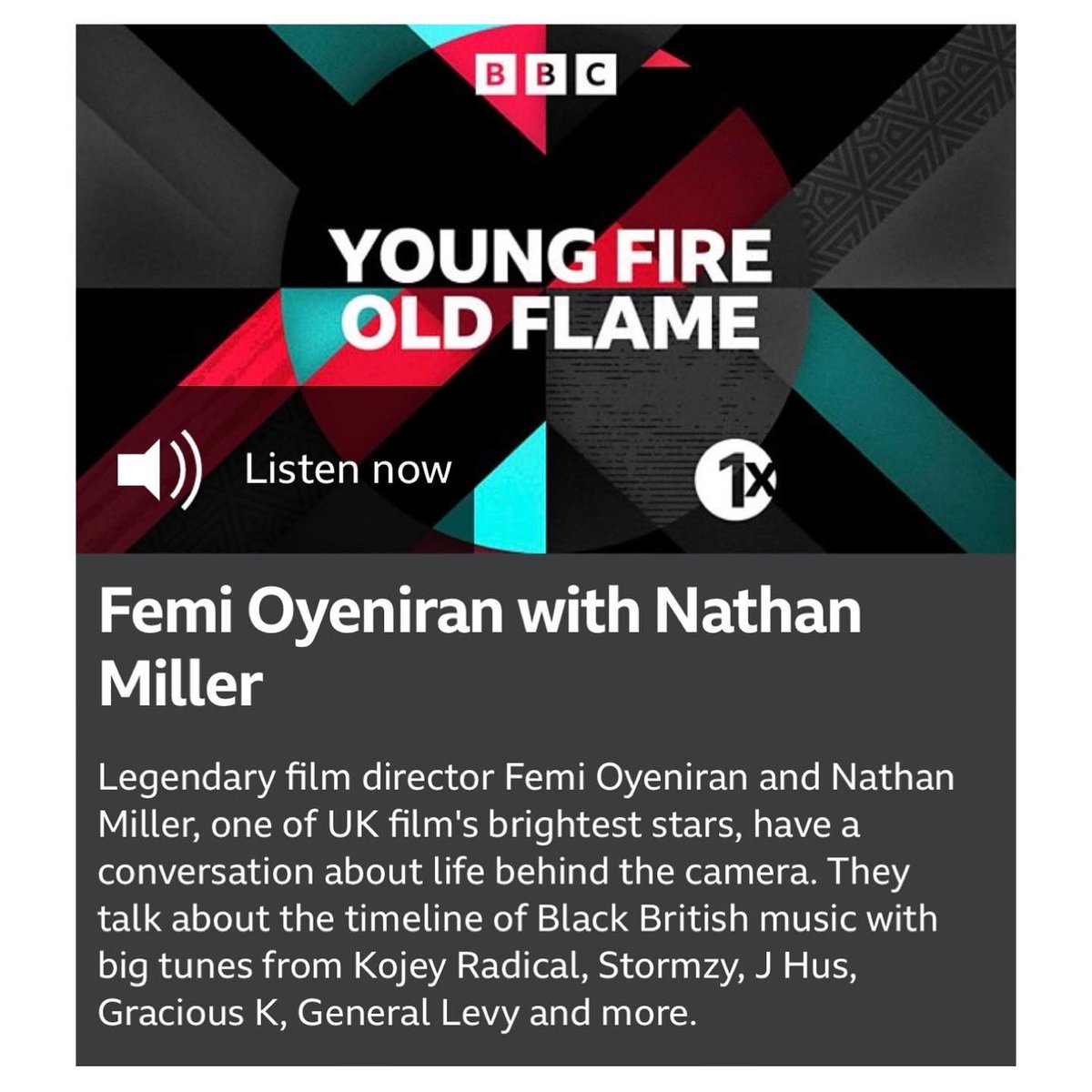 NathanMillerLDN's tweet photo. Had a chat with my g @femioyeniran about film/music. Tune into 1xtra at 6 to hear le convo 🤝🏽 https://t.co/wJqncZhY33