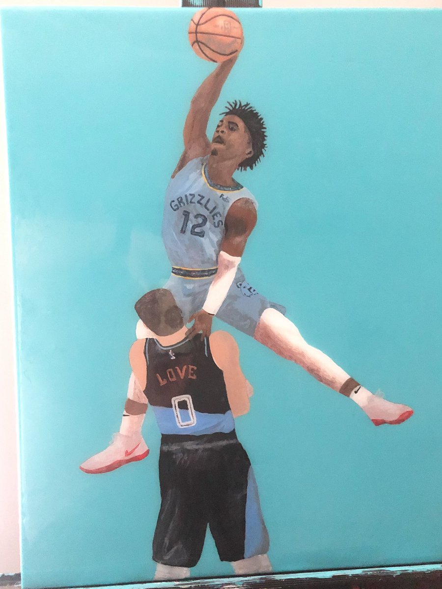 I deserve your shoes because I painted this and I’m not a painter but you bring out the best in me <a href="/JaMorant/">Ja Morant</a> #Jas12DaysOfChristmas