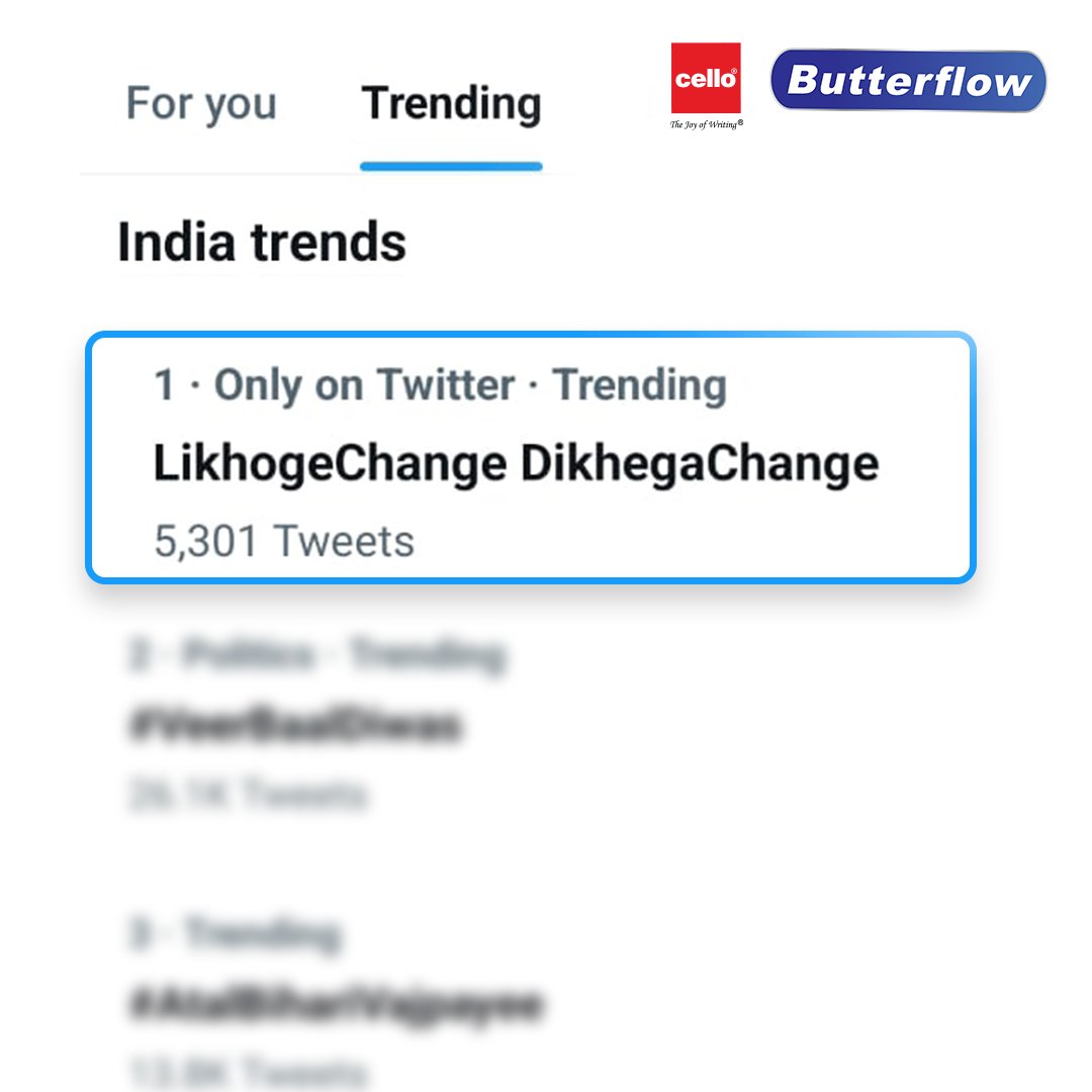 CelloStationery's tweet photo. Cello Butterflow is trending at 5K, can we get to 10K?
#likhogechangedikhegachange
#cellobutterflow #smoothwriting https://t.co/cdQPuQTrKI