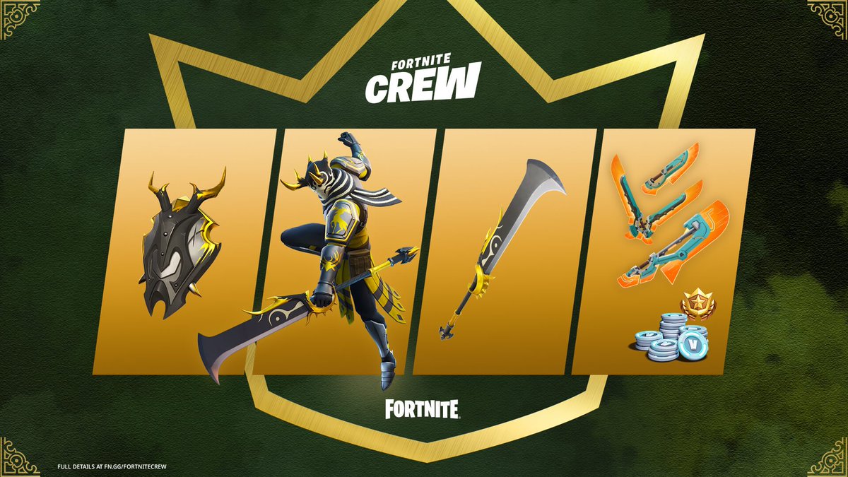 FlapjackFN's tweet photo. New “Gildhart” January Crew Pack!

#Fortnite #FortniteNews #FortniteChapter4
📷 via @ShiinaBR https://t.co/HWqRwX8kLL