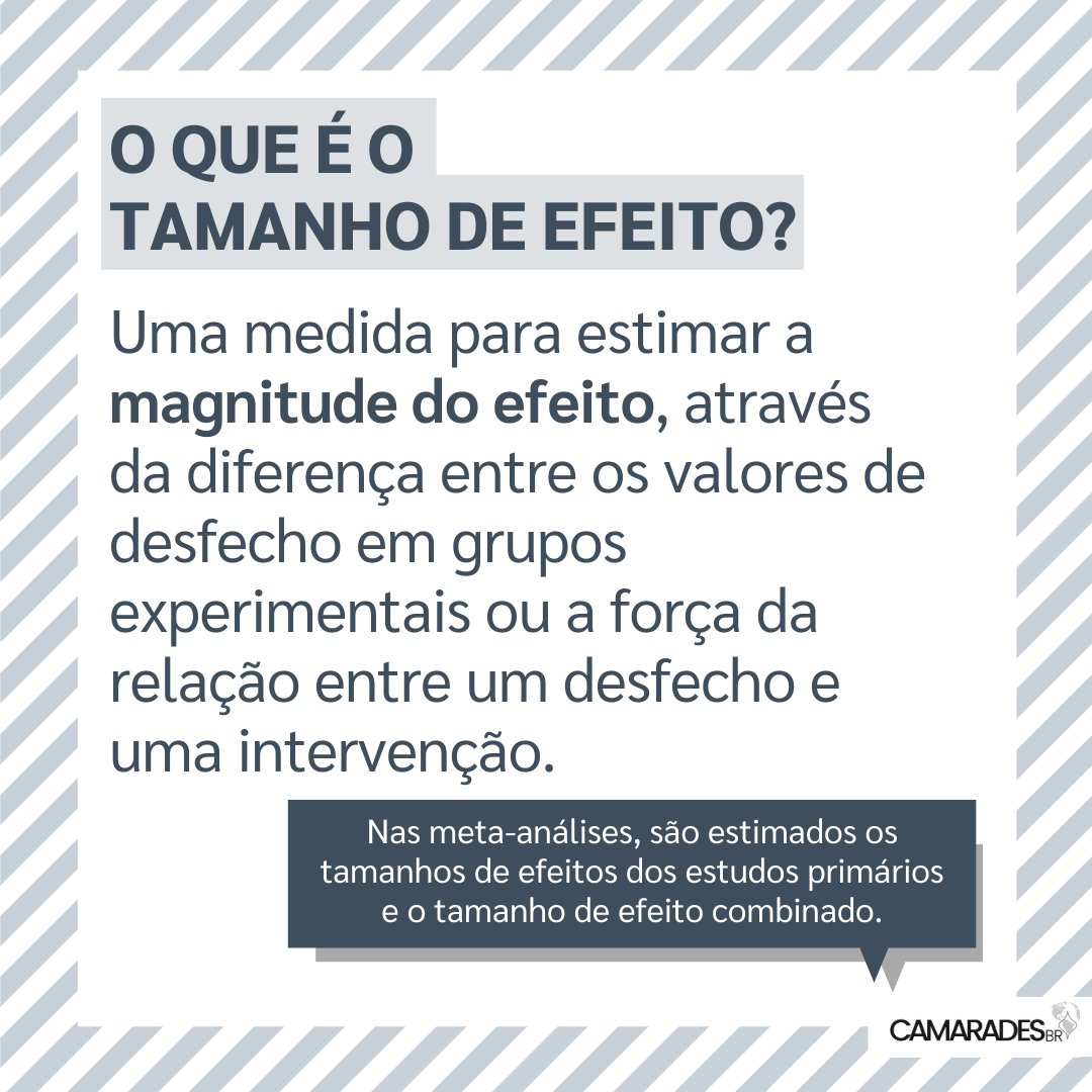 No nosso site você encontra mais detalhes sobre as diferentes formas de calcular o tamanho de efeito 📏 e como combiná-los em estimativa global 💎camaradesbrasil.bio.br