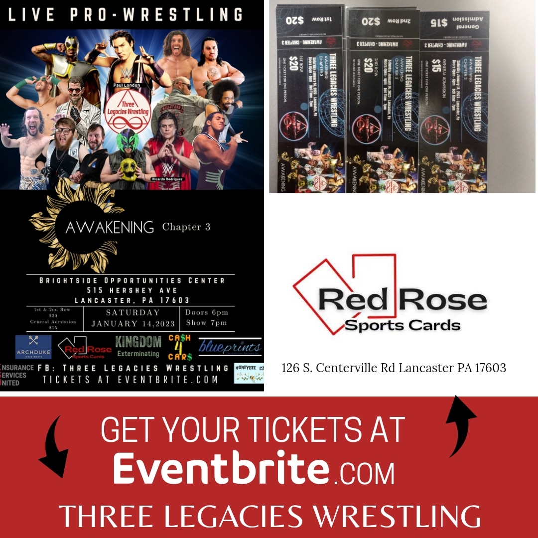 3Legacies's tweet photo. We have a tons of announcements coming this week! Information for January 14 featuring @LondonFu , our 2023 Schedule INCLUDING a major announcement regarding a special Summer Event! Follow us on all our social medias and join us as we build back #Wrestling in #LancasterPa https://t.co/3IgCZnKn9Q